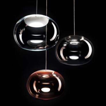 La Mariée spherical pendant lamp in blown glass by Linea Light