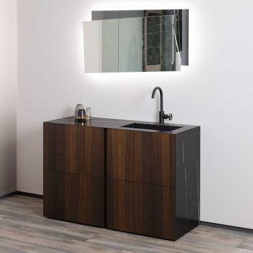 Etoile is a free standing bathroom vanity with drawers