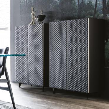 Tiffany leather sideboard with quilted doors by Cattelan
