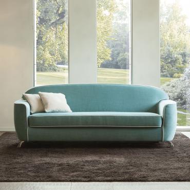 Charles by Milano sofa bed with folding backing in '50s style