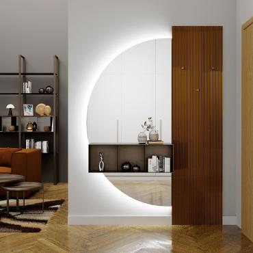 Niagara entryway coat-rack in ribbed glass