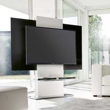 Totem is a swivel TV stand featuring a rotating column