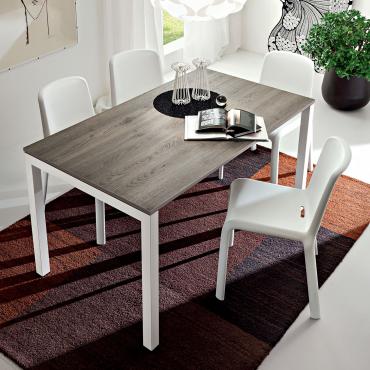 Neville low-cost modern kitchen table available fixed or extending