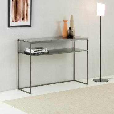Chelsea minimal metal and glass console table
