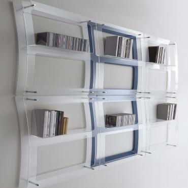 Eris plexiglass wall bookcase