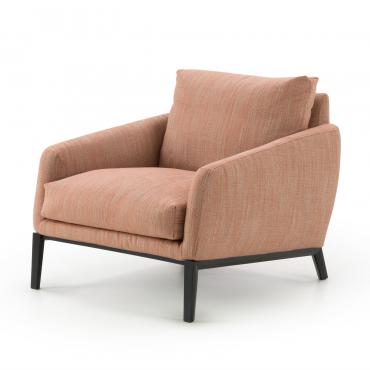 Medea low lounge armchair with feather cushions