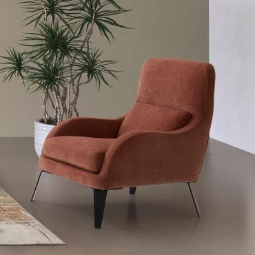 Mabel armchair with shaped armrests