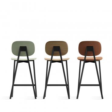 Lollipop high bar stool with comfortable back