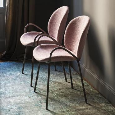 Upholstered chair with thin legs Athena