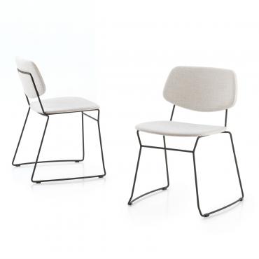 Designer chair with metal sled base Chloe