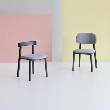 Modern living room chair in Helvetica wood
