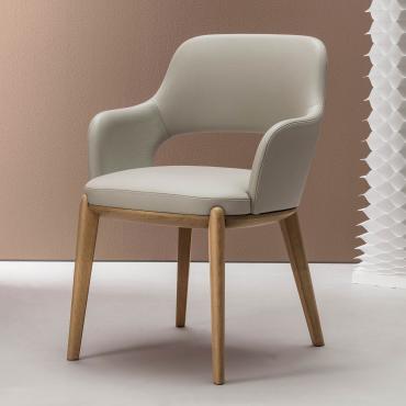 Turner upholstered chair with oak wood legs