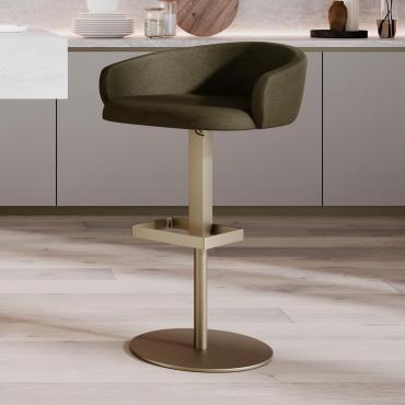 Diane bar stool with low backrest and adjustable height.