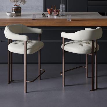 Greta quilted leather stool by Cattelan