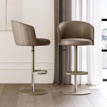 Leslie swivel stool with backrest