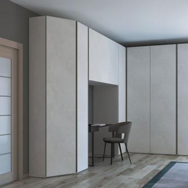 Pacific wardrobe with rounded-off corner