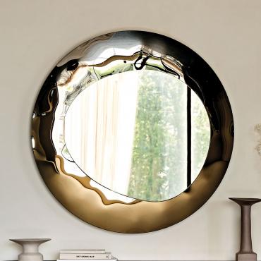 Specchio con cornice circolare Cosmos di Cattelan