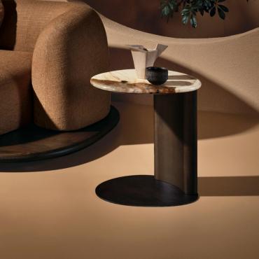 C-shaped sofa table Hibiscus 