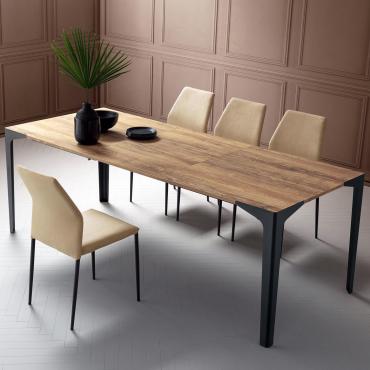 Garrick grey extending dining table with London grey Fenix laminate top with London Grey Fenix laminate top