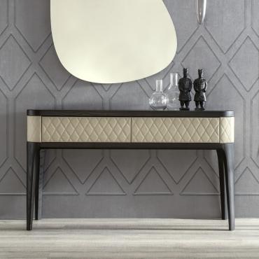 Tiffani quilted leather console table