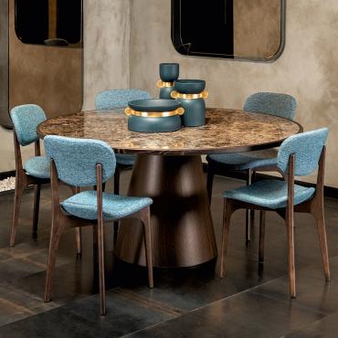 Prime round table with porcelain stoneware top 