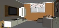 Living/Sitting room 3D design - view of the relax area