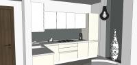 Progettazione 3D Open Space - vista cucina