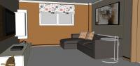 Living/Sitting room 3D design - detail of the sofa