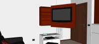Progettazione 3D Soggiorno/Salotto - particolare porta tv aperto