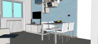 Progettazione 3D Soggiorno/Salotto - vista zona pranzo