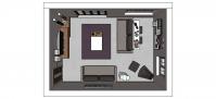 3D Living Room Design Project - view from above