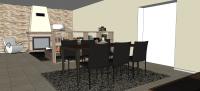 Living Room 3D design - view of the dining area