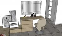 3D Bedroom Project - writing desk area