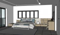 3D Bedroom Project - bed with wall panel