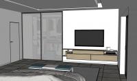 3D Bedroom Project - Tv area anche chest of drawers