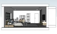 3D Bedroom Project - lateral view