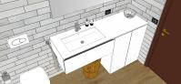 Progettazione 3D bagno - dettaglio mobile lavabo