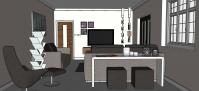 3D Living Room Design Project - view of the console table