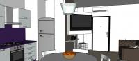 Progettazione 3D Soggiorno/Salotto - vista zona pranzo e salotto