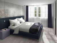 Design project of a bedroom with king size bed  - render