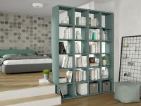 Almond d.32,8 lacquered double-sided bookcase in moss colour (colour not available)