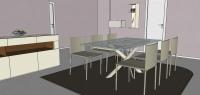 Progettazione 3D Soggiorno/Salottoe - particolare tavolo allungabile