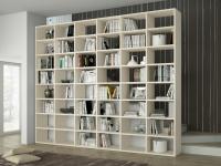 Almond d.45,6 double-sided modular bookcase in beige laminate