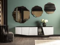 Medea shaped mirror with metal frame by Cantori in a combination of three elements