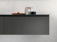 Atlantic D.50 bathroom cabinet with one drawer in wood-effect melamine (271 Reflex Carbon)