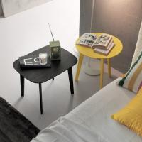Icaro nightstand with round and rectangular top