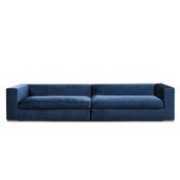 Holiday sofa without headrest cushions and simple armrests
