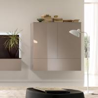 Plan lacquered wall-mounted cupboard