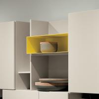 Plan Box metal storage compartment (colour not available) matched with Plan Tetris in white lacquer and Plan wall units