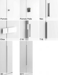8 different design handels which can be chosen for Land wardrobe